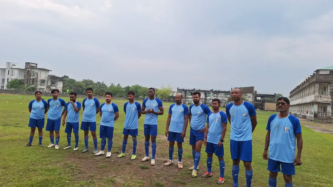 A coaching session in progress on a community ground.